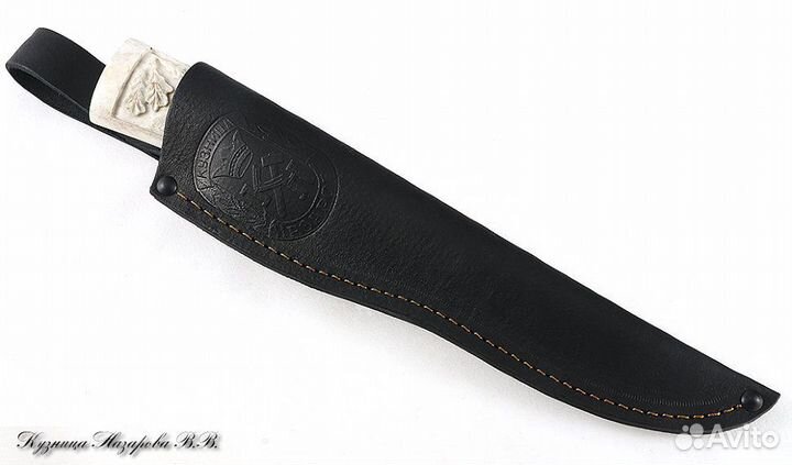 Авторский нож Овод 2 Elmax мельхиор кость авт