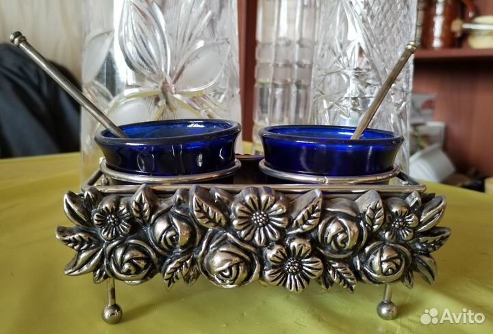 Набор соль, перец. Металл, стекло