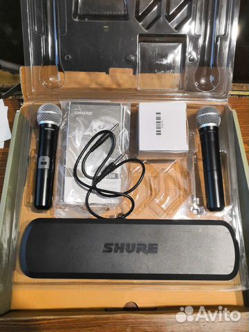 Два радиомикрофона shure на одной базе,оригинал
