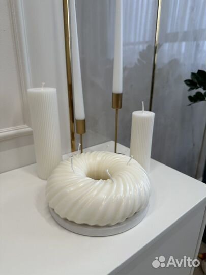 Свеча 5 фетилей. Натуральный растительный воск