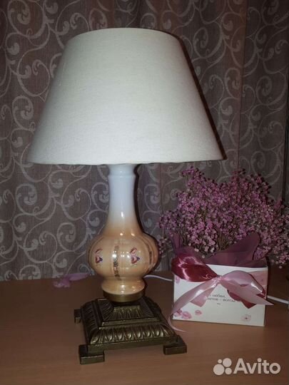 Настольная лампа. Югославия. Латунь, керамика