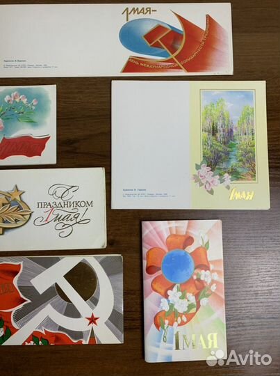 Патриотические ретро-открытки 1 мая, май СССР