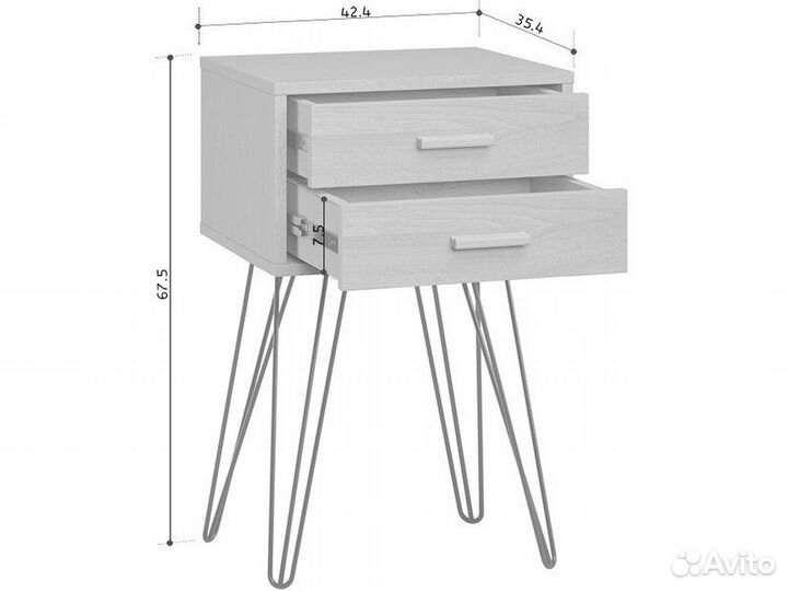 Тумба прикроватная Ивейн-6 Iron Double Wood Simple