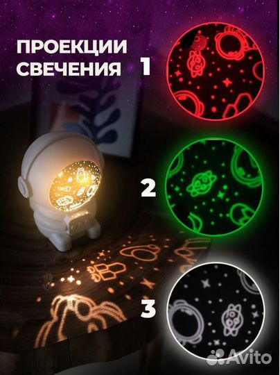Ночник детский светильник проектор звездного неба