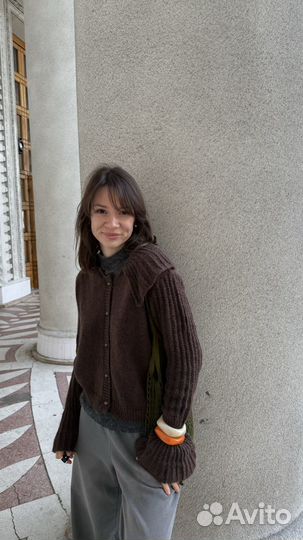 Кардиган шерстяной с воланами