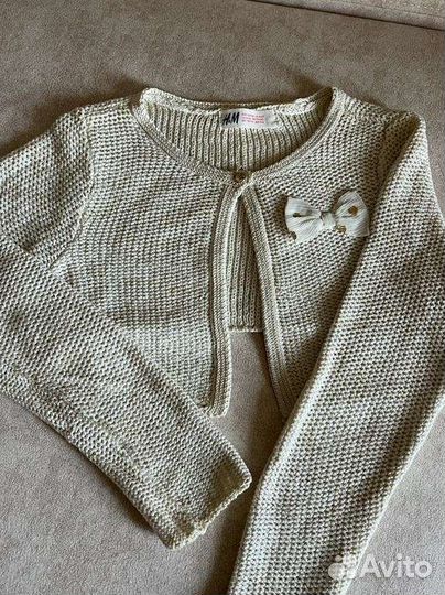 Кофточка на девочку с люриксом нарядная, 116 рост