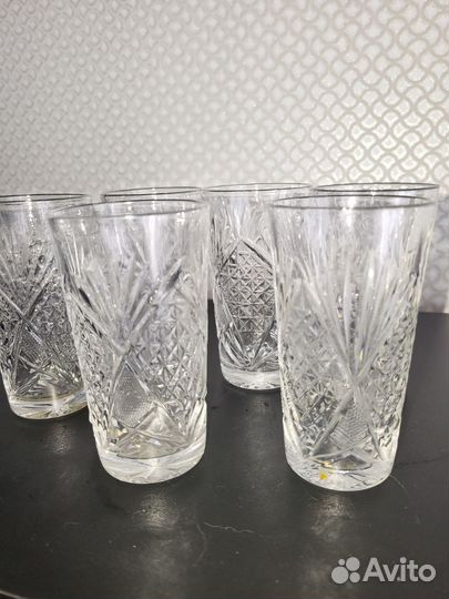 Хрустальные стаканы СССР, 6 штук