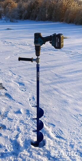 Ледобур с шуруповертом 150 Нм для рыбалки (+кейс)