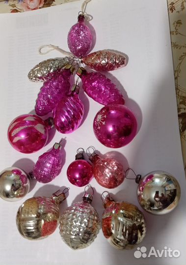 Елочные игрушки СССР для маленькой ёлочки лотом