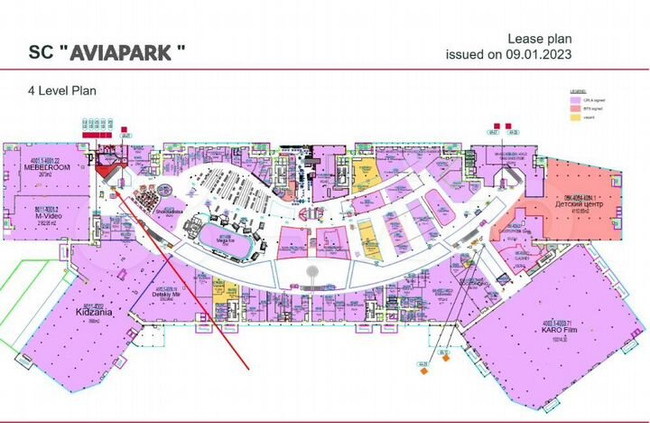 ТЦ «Авиапарк», торговая площадь, 10 м²