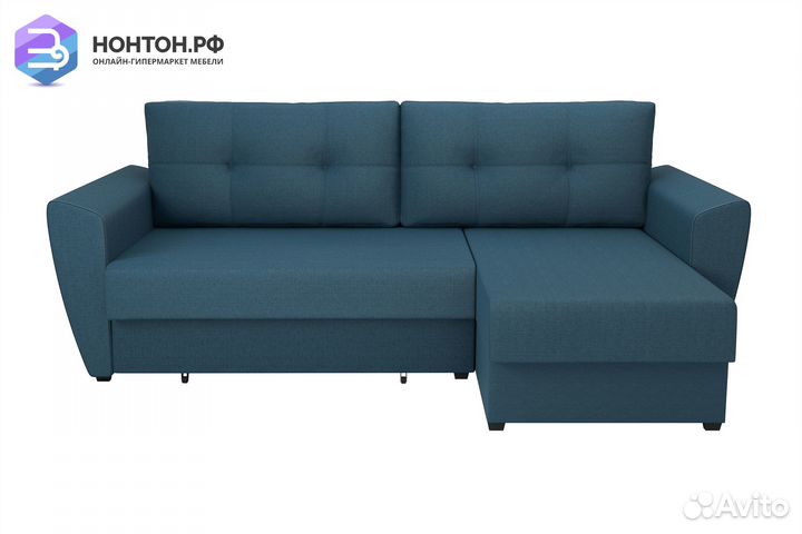 Диван угловой выкатной София синий