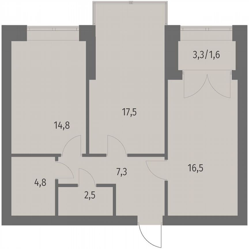 2-к. квартира, 65,1 м², 10/13 эт.