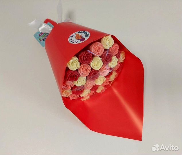 Розы из Белого Шоколада - 29 шт Букете