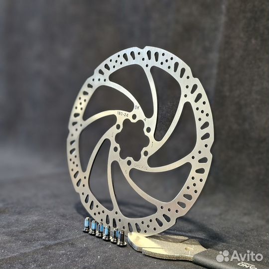 Тормозной диск (ротор) Tektro TR-24, 180 мм, 6 бол