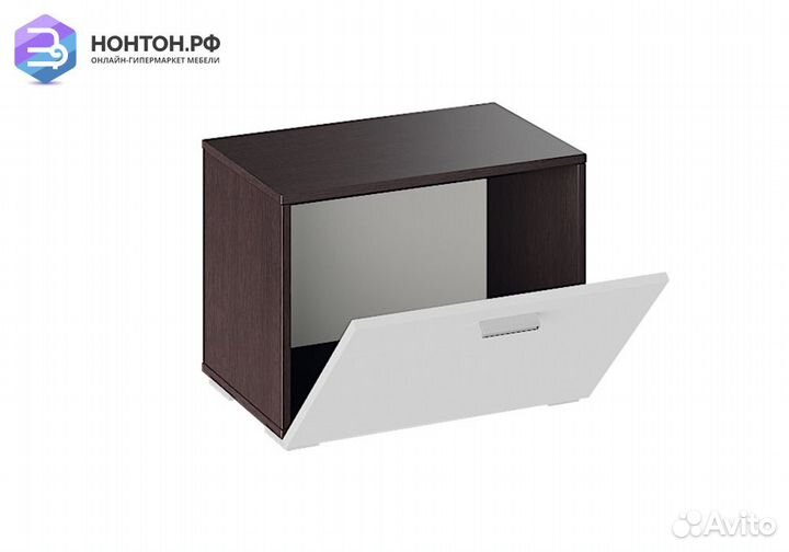 Тумба для обуви Фьюжн венге линум / белый глянец