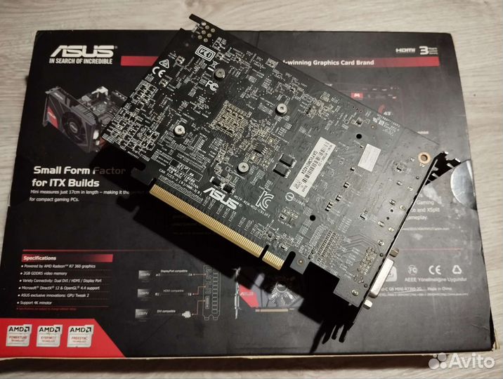 Видеокарта r7 360 2 gb asus mini