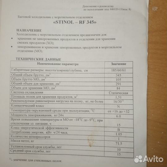 Холодильник stinol