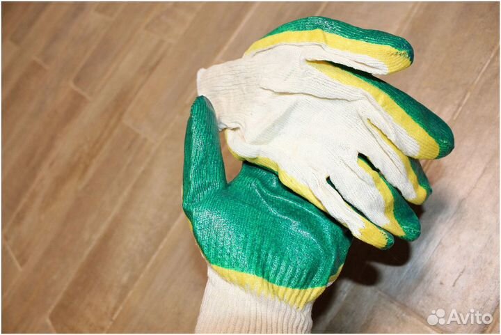 Перчатки х/б, с двойным обливом латекса