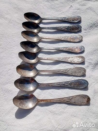 Чайные ложки мельхиор набор 8 шт