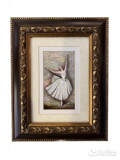 Панно картина на перламутре «Балерина»