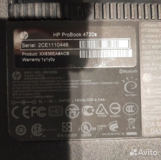 Ноутбук HP Probook 4720s