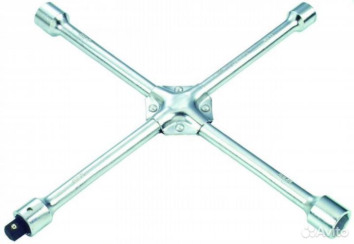 Ключ крестовой 17, 19, 21, 22мм, адаптер 1/2