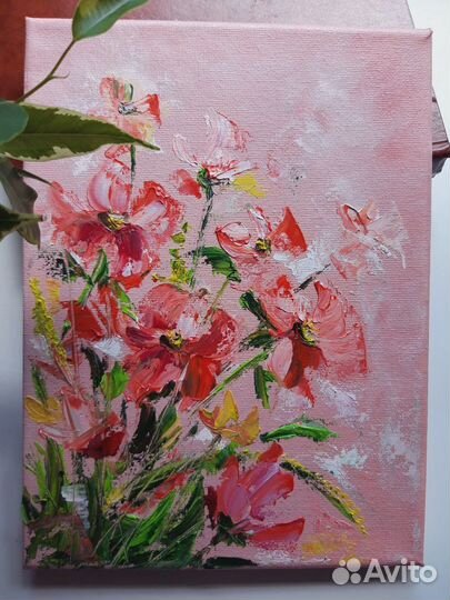 Картины маслом. Абстракция. Цветы