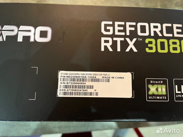 Palit RTX 3080 Palit GamingPro ned3080h19ia-132AA