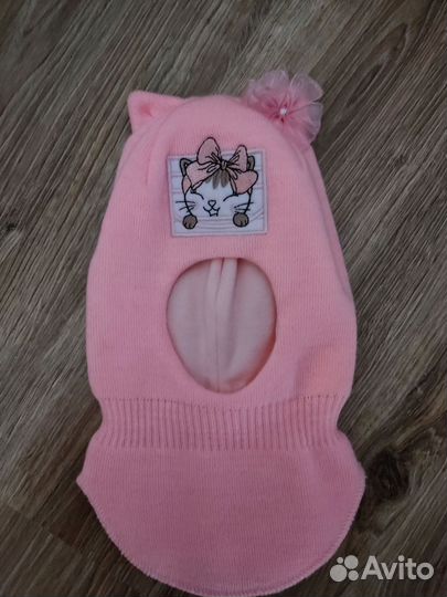 Шапка шлем для девочки весна-осень