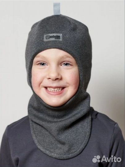 Демисезонная шапка шлем для мальчика