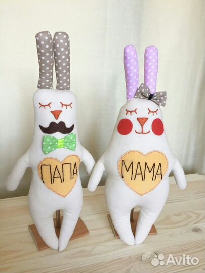 Мягкая игрушка - Зайцы тильда