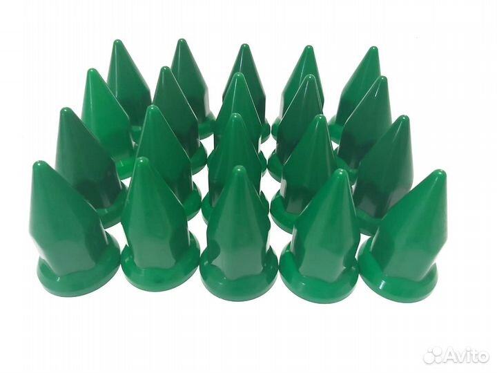 Колпачки на колеса пики 32/33мм зеленые (к-т 20шт)