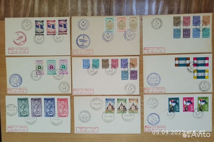 Конверт с марками штемпель 1 дня спецгашение Камбо