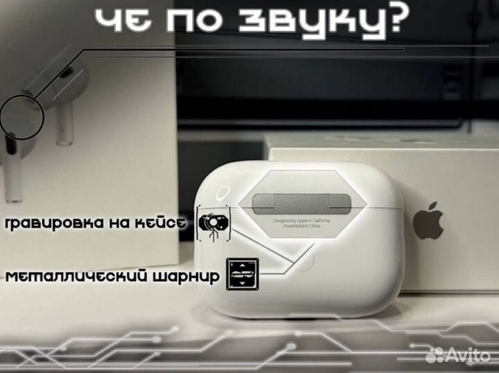 AirPods Pro 2 Type-C 2024 лучший микрофон Премиум