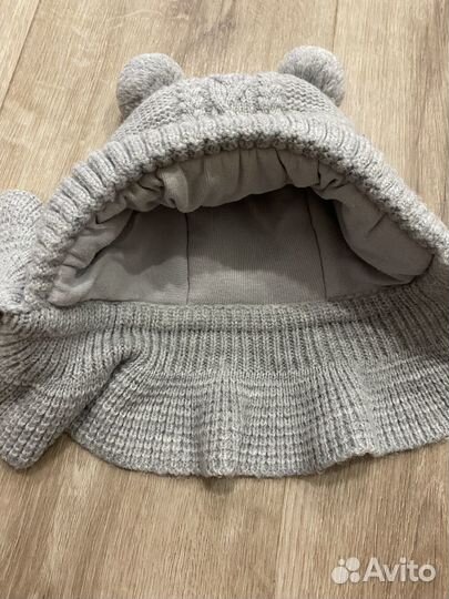 Шапка шлем зимняя для новорождённого