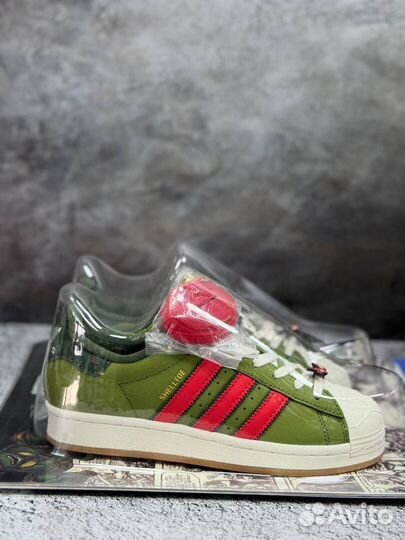 Adidas superstar shelltoe green