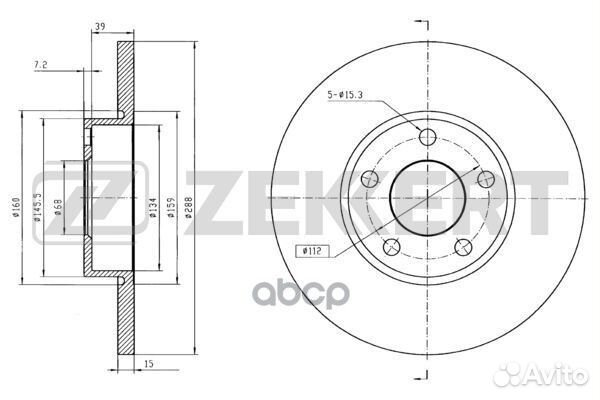 Диск торм. перед. Audi 100 90- A4 I II 94- A6 I