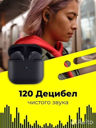 Беспроводные наушники типа airpods черные