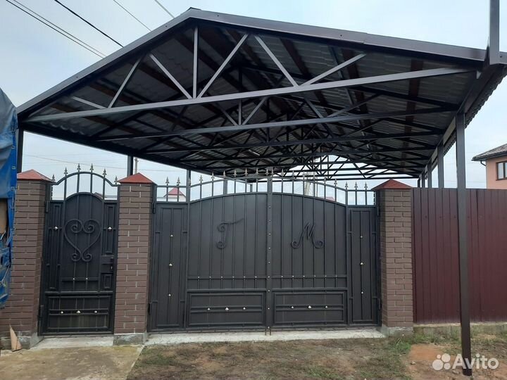 Навес двухскатный для авто