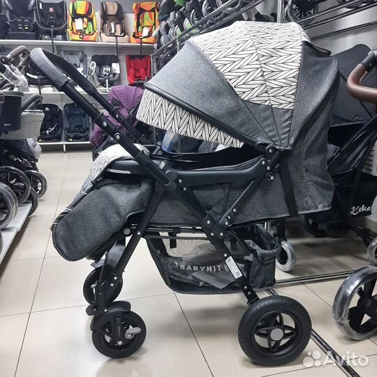 Коляска с перекидной ручкой Сенсе Плюс т.серая