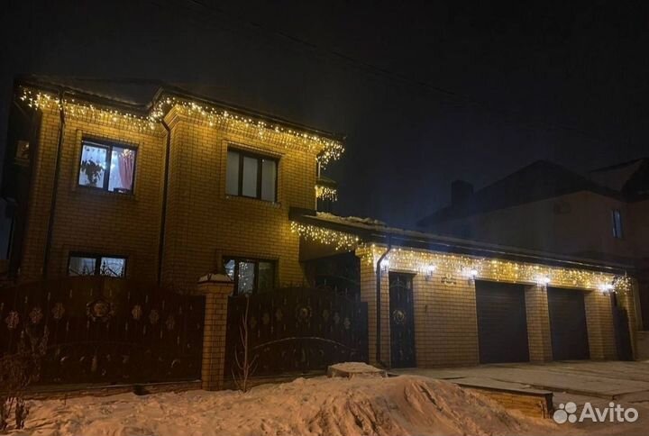 Украшение домов гирляндами