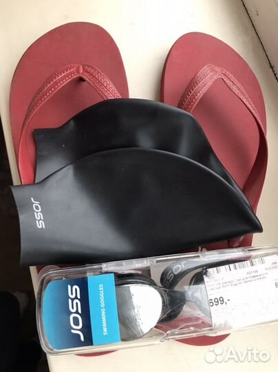 Набор для плавания. Очки. Шапочка. Сланцы