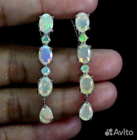 Серебряные серьги с опалами