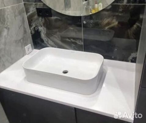 Столешница для ванной из искуственного камня