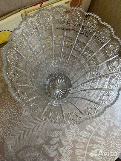Хрустальная Ваза снежинка 40 см