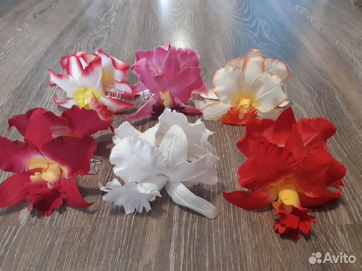 Заколка для волос краб с цветами Таиланд