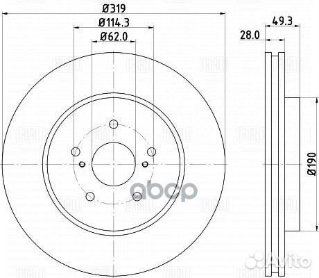 Диск тормозной lexus RX300/RX350/RX400 03 пере