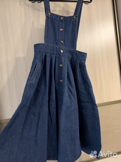 Джинсовый комбинезон, платье