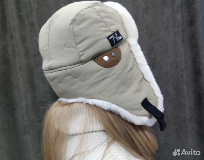 Шапка ушанка теплая меховая дышащая один размер