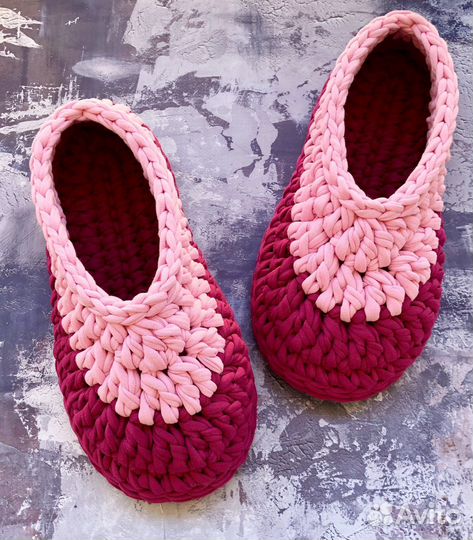 Тапочки из трикотажной пряжи